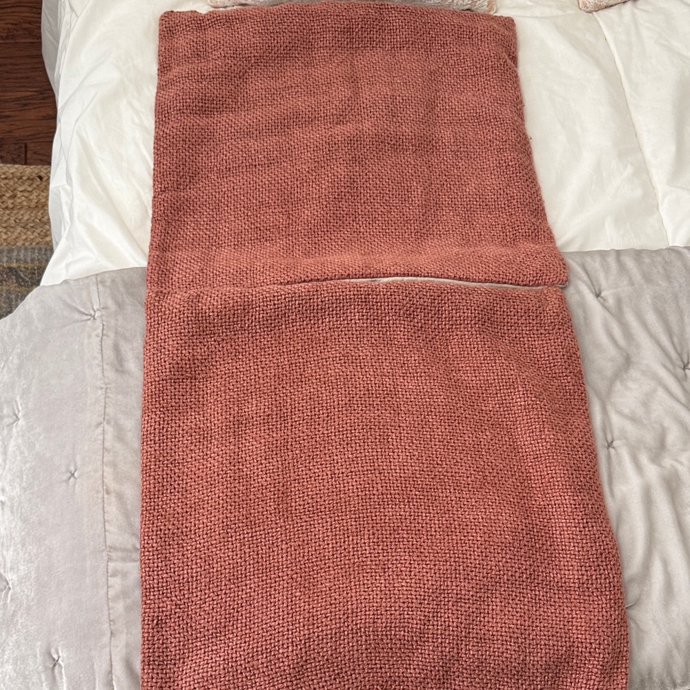 Pottery Barn Pillow Covers- terracotta- no inserts.
